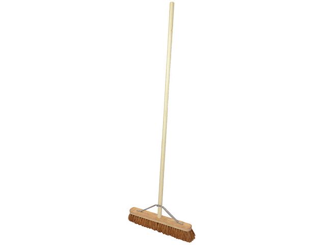 Coco Soft Broom With Handle House Brush Floor Yard Garden Leaf