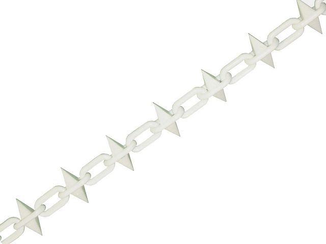 5m White Plastic Garden Decorative Chain With Spikes Spiked 8mm 