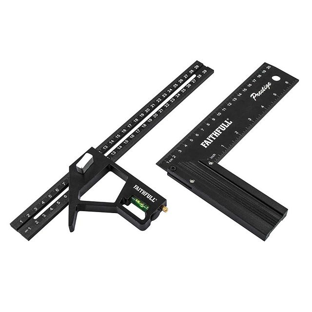 Faithfull Prestige Flat Combination Square 300mm & Try Square 200mm