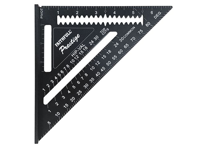 Faithfull Prestige Quick Roofing Square Black Aluminium - 7in (imperial only)