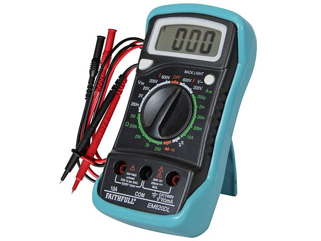 Faithfull Multi-Meter LCD Display, CAT2 200/600V
