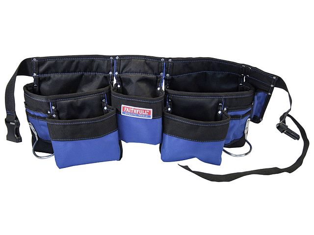 Faithfull Double Tool & Nail Pouch 2100D Nylon