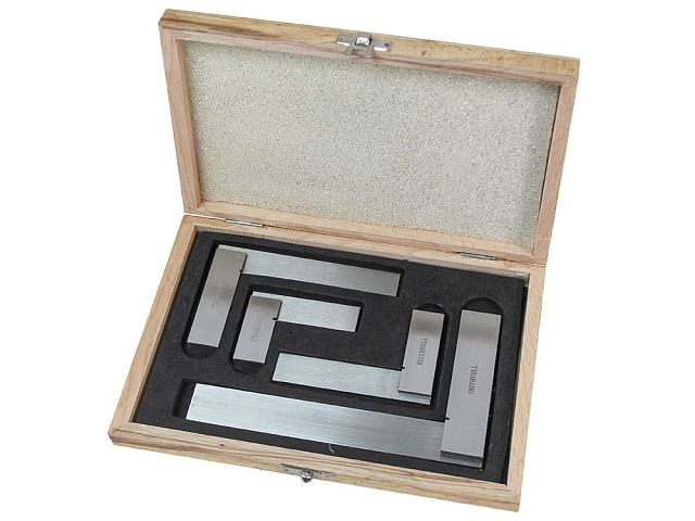 IN STORAGE CASE FAITHFULL 4 PIECE ENGINEERS SQUARE SET 50, 75,100 & 150mm