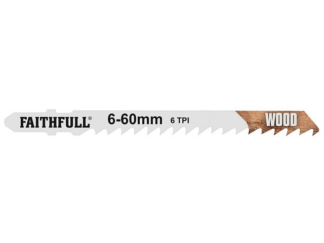 Faithfull Jigsaw Blades (5) Wood 6tpi 75mm Precise