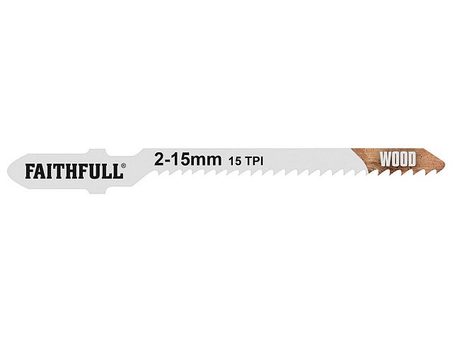Faithfull Jigsaw Blades (5) Wood 15tpi 50mm for curves