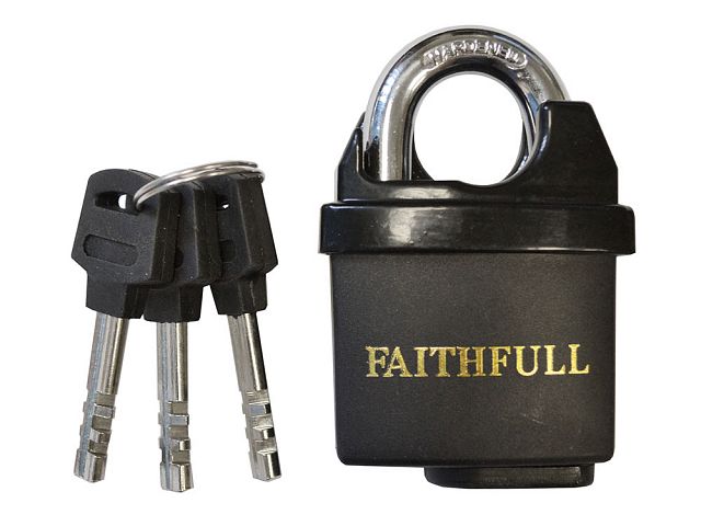 Faithfull Brass PVC Coated Padlock 50mm