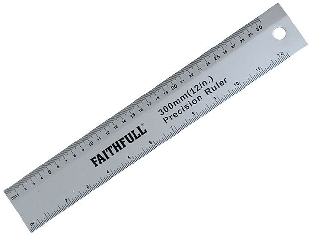 12in Faithfull FAIRULE300 Aluminium Rule 300mm 