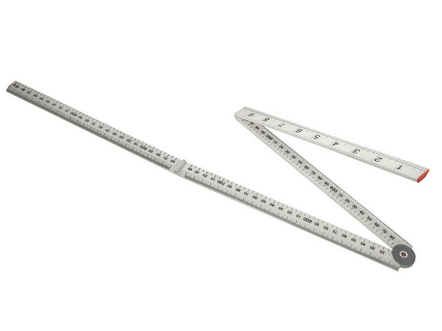 Faithfull Folding Rule White ABS Plastic 1 Metre