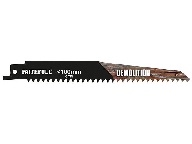 Faithfull Sabre Saw Blades (5) BIM Demolition 6tpi 228mm