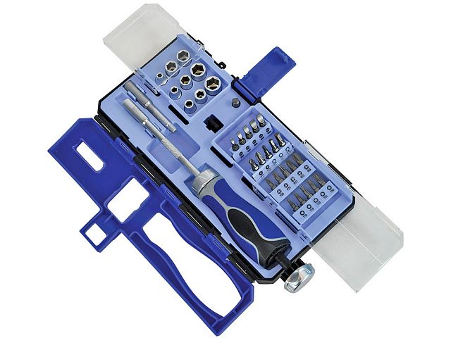 Faithfull Ratchet Screwdriver and Socket Set - 33 Piece
