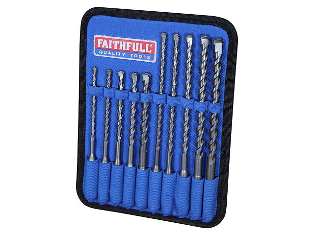 Faithfull  SDS Masonry Drill Bit Set for Fixings - 10 Piece 