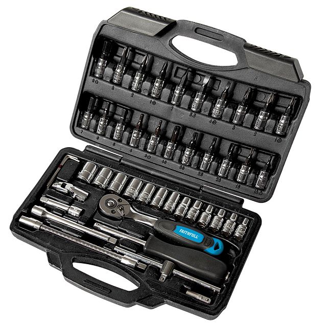 Faithfull Socket Set - 46 Piece 4-14mm - 1/4in SqDr