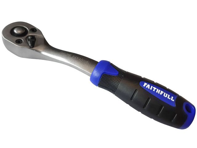 Faithfull Ratchet Handle Quick Release 72t CrV - 3/8in SqDr
