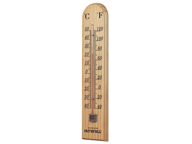 Thermometer Wall Wood 260mm