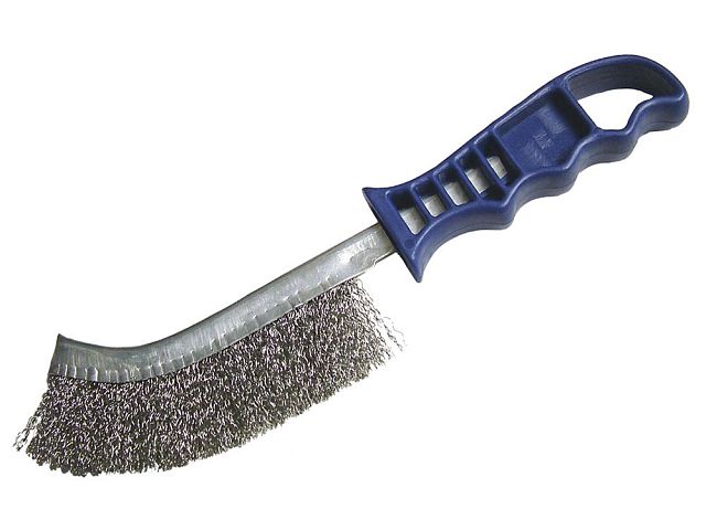 Wire Scratch Brush Stainless Steel Blue Handle