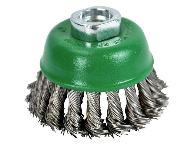 Faithfull Wire Cup Brush Knot 65mm x M14 x 2 Stainless Steel