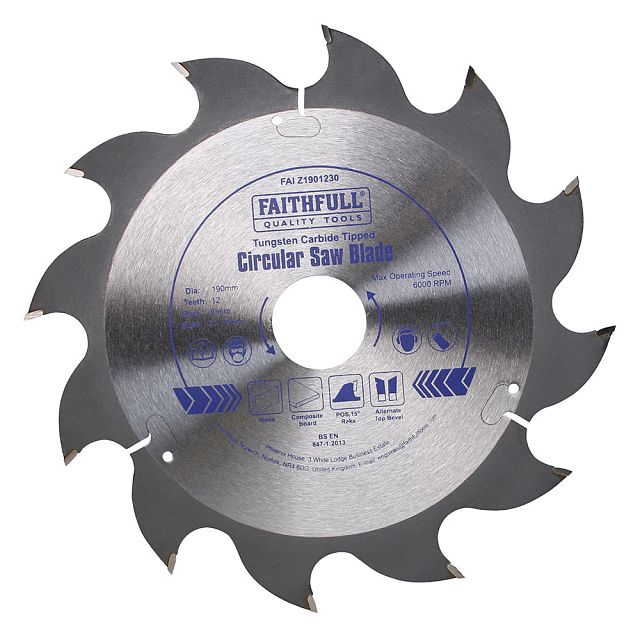 Faithfull TCT Circular Saw Blades 190mm