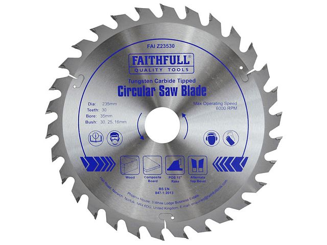 Faithfull TCT Circular Saw Blades 235mm