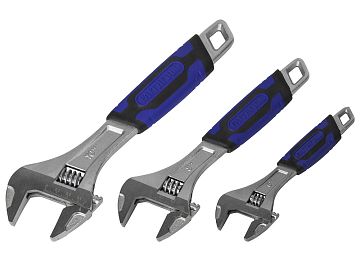 Adjustable Spanner Set - 3 Piece Matt Chrome