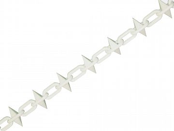 Plastic Chain 6mm White Spiked - 12.5M Reel