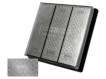 Diamond Whetstone Kit - 3 Stones 400G, 600G & 1000G with Credit Card Sharpener