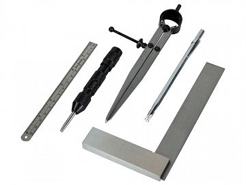 Stainless Steel Marking and Measuring Set - 5 Piece