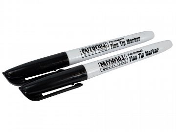 Fibre Tip Marker Pen - Pack of 2 Black