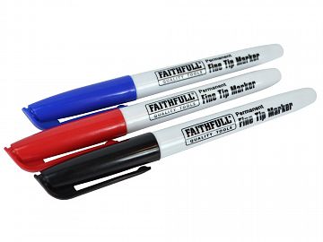 Fibre Tip Marker Pen - Pack of 3 Mixed