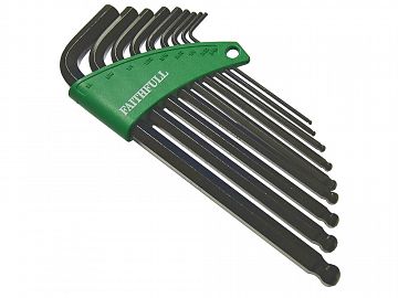 Hex Key Set of 9 - A/F Long Arm Ball End