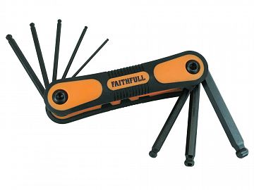 Folding Hex Key Set of 8 - Metric Ball End