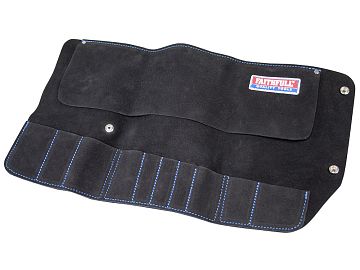 Leather Tool Roll - 10 Pocket - Black