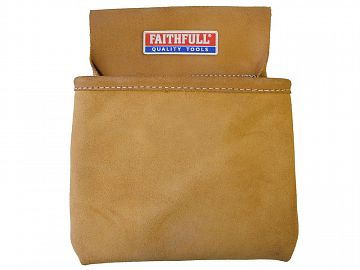 Nail Pouch - Single Pocket - Tan Suede Leather