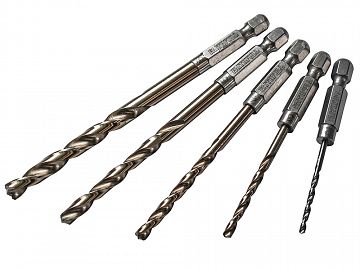 HSSE M35 Cobalt Quick-Change Impact Drill Bit Set (x5)