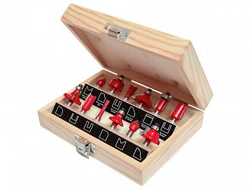 TC Router Bit Set 12 in Case 1/4in Shank