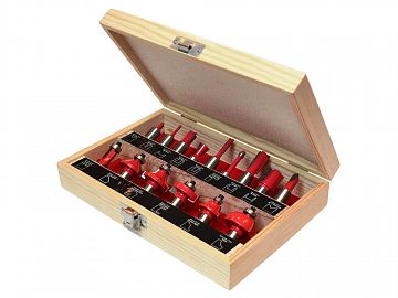 TC Router Bit Set 15 in Case 1/2in Shank