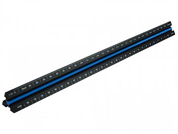 Prestige Tri-Scale Architect Rule Black Aluminium 300mm