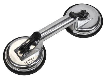 thumbnail image 2 of Silverline-Tooltime Double Suction Pad – Expert Quality Aluminum – 100kg Capacity – 456945 2 of 2