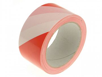 Self-Adhesive Hazard Warning Tape Red/White 50mm x 33M