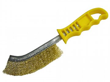 Wire Scratch Brush Brass Yellow Handle