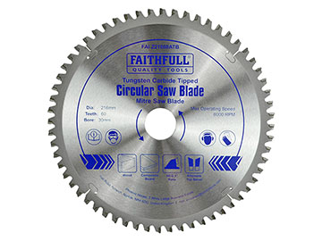 TCT Cross Cut Mitre Saw Blade 216 x 60T