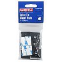 Faithfull Cable Tie Mount Pad (10) Black 28x28mm 7