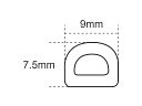 Faithfull EPDM Draught Excluder D Profile Brown 9 x 7.5mm 1