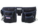 Faithfull Double Tool & Nail Pouch - Black Suede leather 1