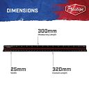 Faithfull Prestige Tri-Scale Architect Rule Black Aluminium 300mm 1