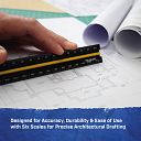 Faithfull Prestige Tri-Scale Architect Rule Black Aluminium 300mm 2