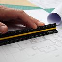 Faithfull Prestige Tri-Scale Architect Rule Black Aluminium 300mm 10