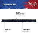 Faithfull Prestige Tri-Scale Engineer Rule Black Aluminium 300mm 1