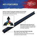 Faithfull Prestige Tri-Scale Engineer Rule Black Aluminium 300mm 3