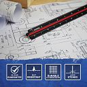 Faithfull Prestige Tri-Scale Engineer Rule Black Aluminium 300mm 4