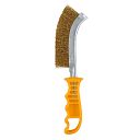Faithfull Wire Scratch Brush Brass Yellow Handle 1